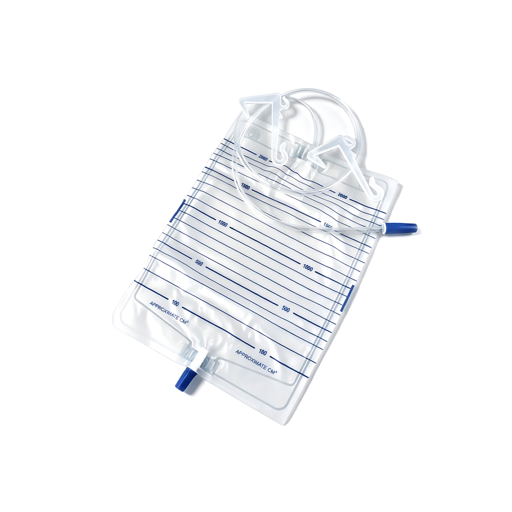 강화된 플라스틱 걸이가 있는 1000ml-2000ml 프리미엄 의료용 PVC 소변 주머니